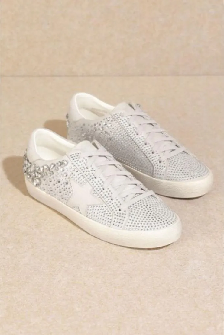 Phoebe Blinged Out Rhinestone Embellished Star Sneakers