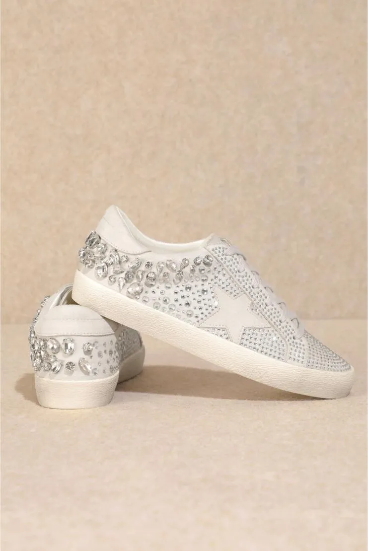 Phoebe Blinged Out Rhinestone Embellished Star Sneakers