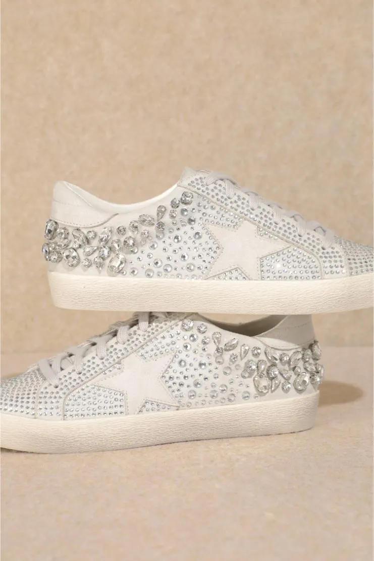 Phoebe Blinged Out Rhinestone Embellished Star Sneakers