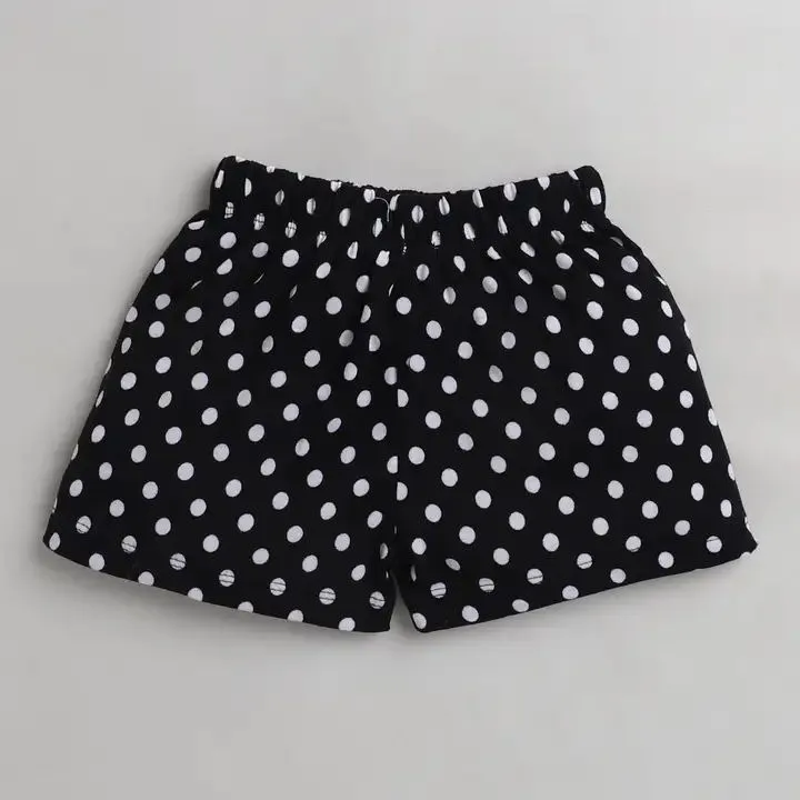 Polka Printed Shorts - Black