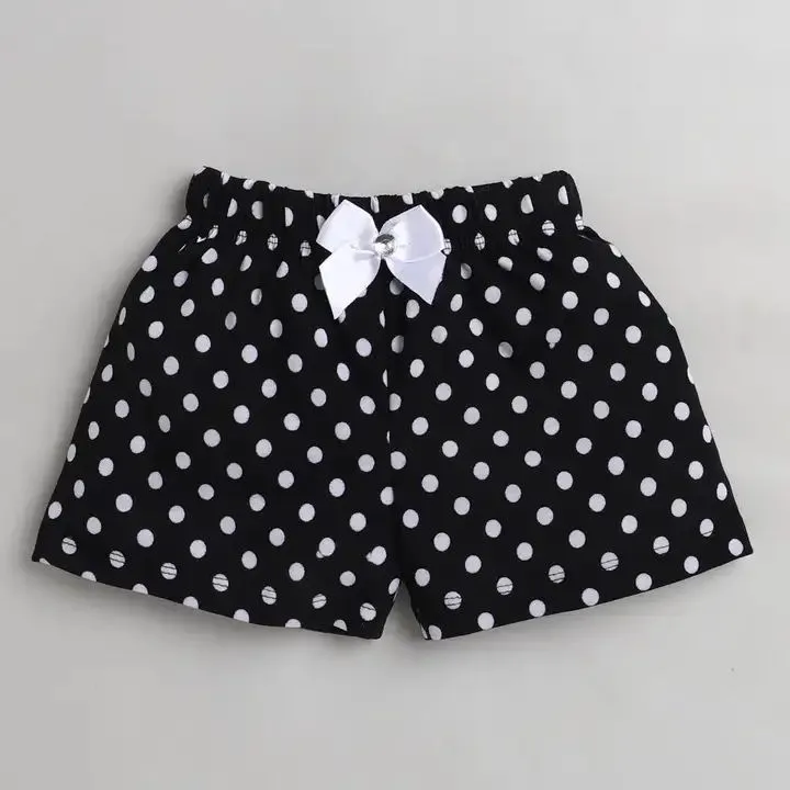 Polka Printed Shorts - Black