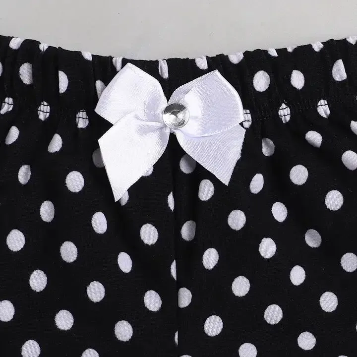 Polka Printed Shorts - Black