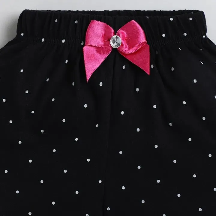 Polka Printed with Bow Short