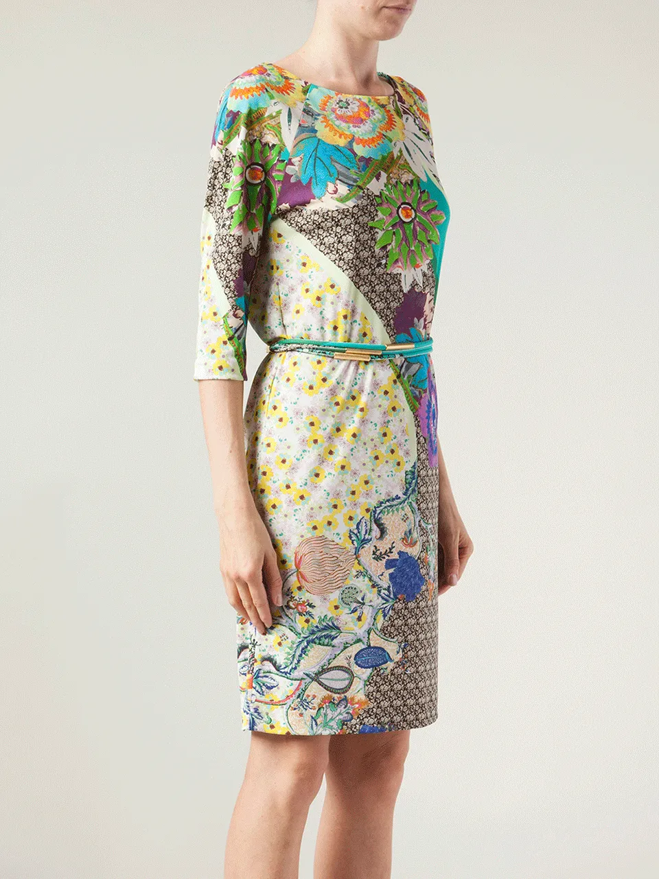 Quarter Sleeve Mix Floral Dress