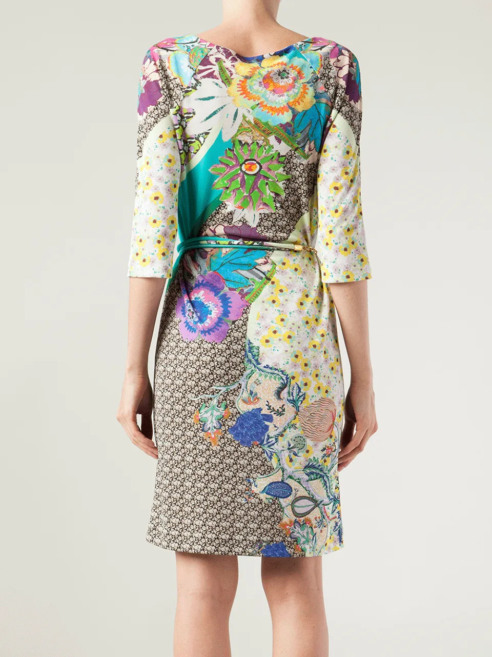 Quarter Sleeve Mix Floral Dress