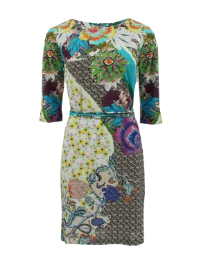 Quarter Sleeve Mix Floral Dress