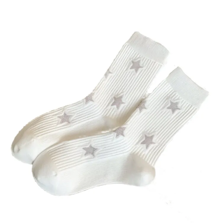 Star Print Ribbed Socks