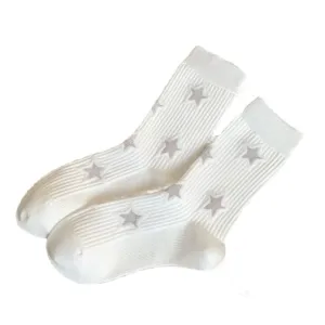 Star Print Ribbed Socks