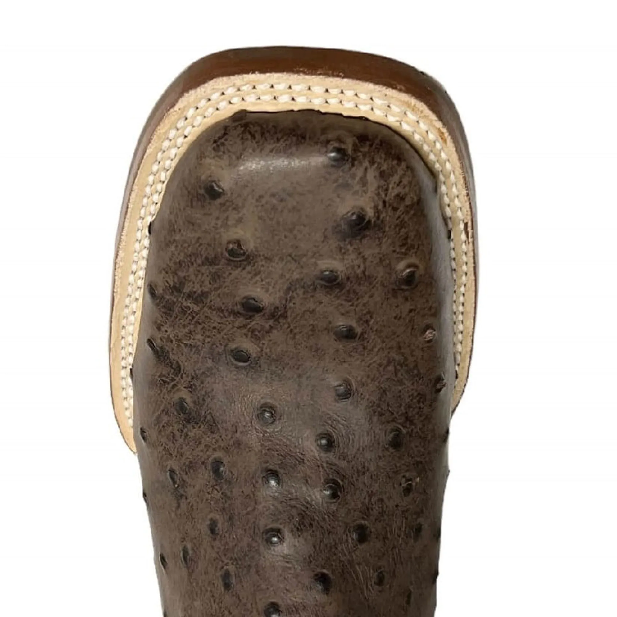 Tanner Mark Men's Nicotine Ostrich Print Boots