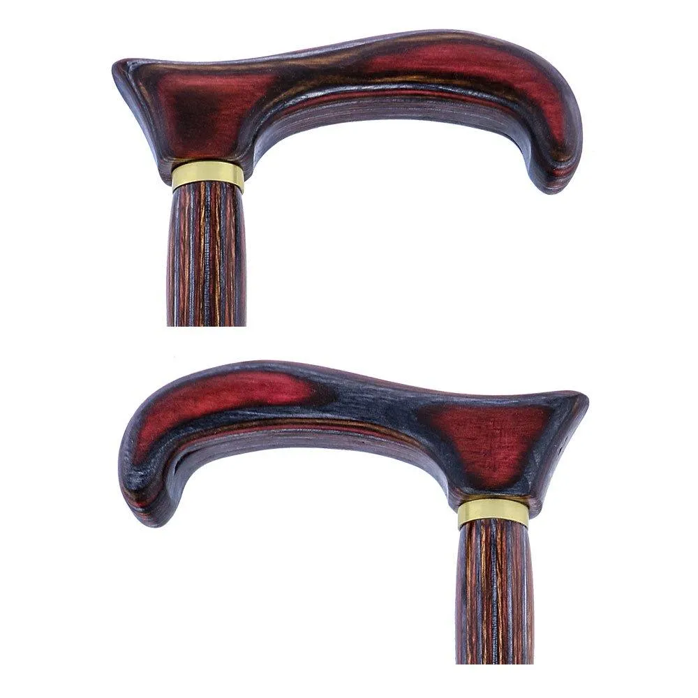 USA-Made Twisted Spiral Cane: Rustic Red Durable Laminate