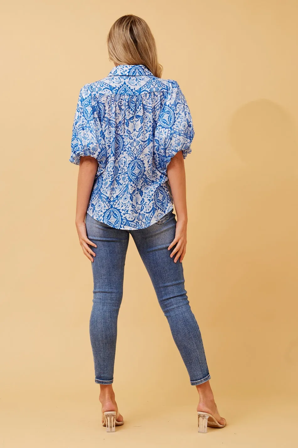 WILKIE BOHO PUFF SLEEVE SHIRT