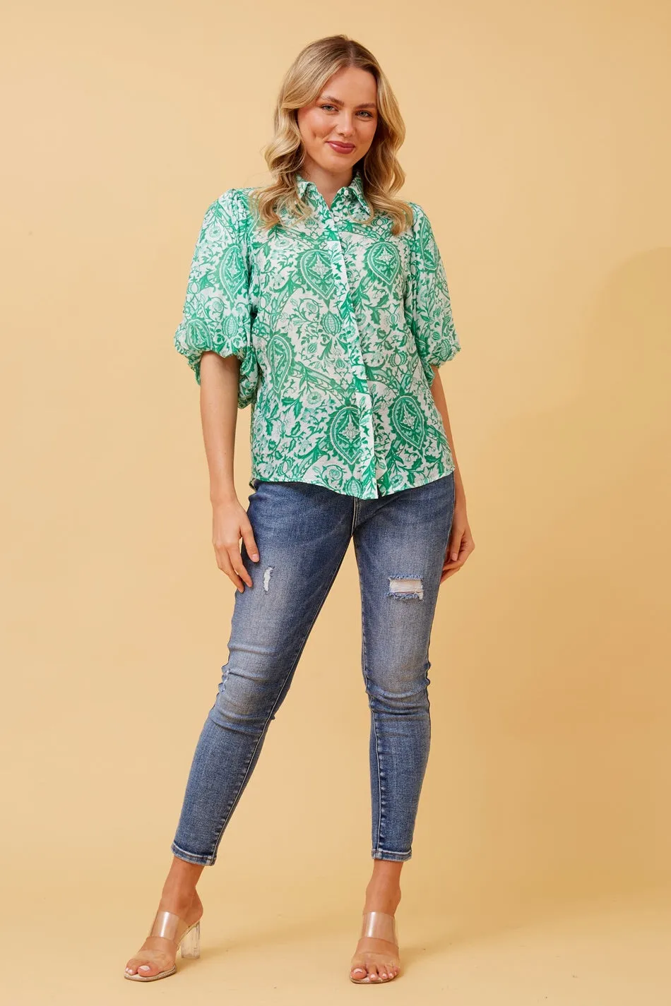WILKIE BOHO PUFF SLEEVE SHIRT