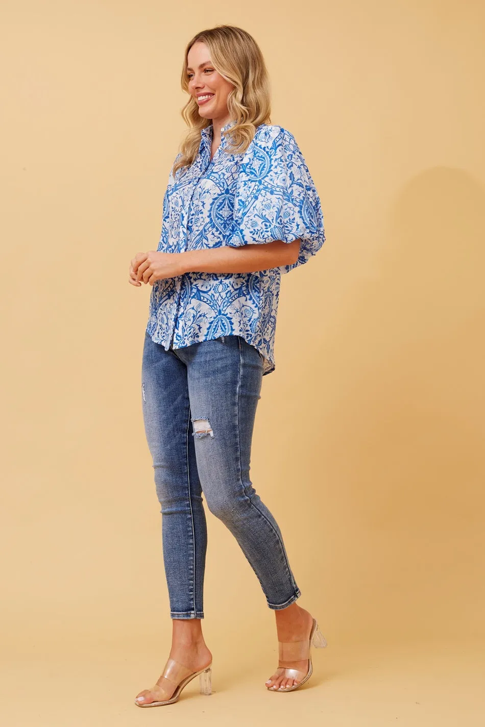 WILKIE BOHO PUFF SLEEVE SHIRT